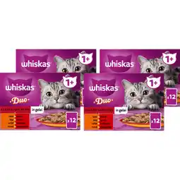 Jumbo Whiskas 1+ Kattenvoer - Duo Classic Variaties in Gelei - Maaltijdzakjes aanbieding