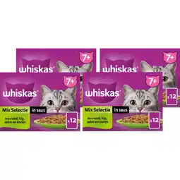 Jumbo Whiskas 7+ Kattenvoer - Mix selectie in saus - maaltijdzakjes aanbieding