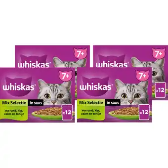 Jumbo Whiskas 7+ Kattenvoer - Mix selectie in saus - maaltijdzakjes aanbieding
