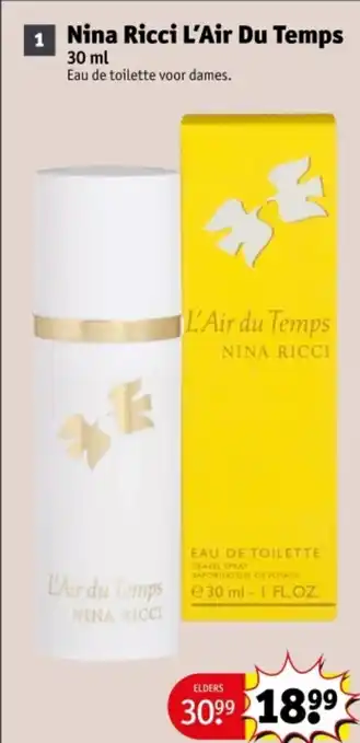 Kruidvat Nina ricci l'air du temps aanbieding