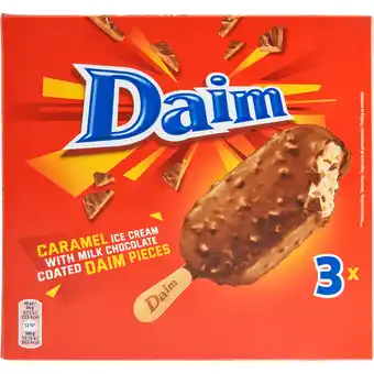 Jumbo Daim Caramel Ice Cream with Milk Chocolate Coated Daim Pieces 3 Stuks aanbieding