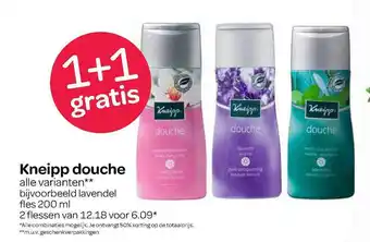 Spar Kneipp Douche 1+1 Gratis aanbieding