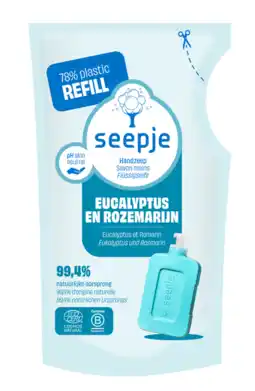 De Online Drogist Seepje Handzeep Eucalyptus Rozemarijn Navulling 38GR aanbieding