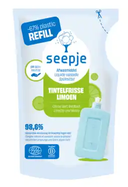 De Online Drogist Seepje Afwasmiddel Tintelfrisse Limoen Navulling 500ML aanbieding