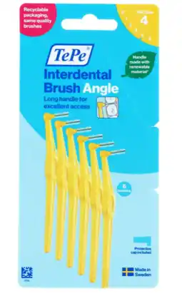 De Online Drogist TePe Interdental Brush Angle Geel ISO Size 4 6ST aanbieding