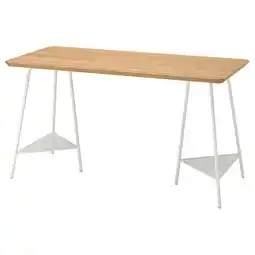 IKEA Anfallare / tillslag Bureau, bamboe/wit, 140x65 cm aanbieding