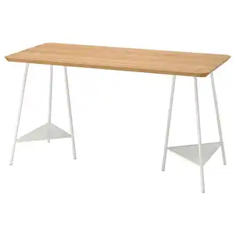 IKEA Anfallare / tillslag Bureau, bamboe/wit, 140x65 cm aanbieding