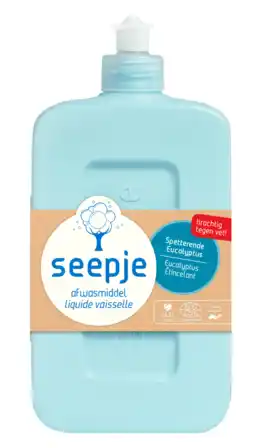 De Online Drogist Seepje Afwasmiddel Eucalyptus 500ML aanbieding