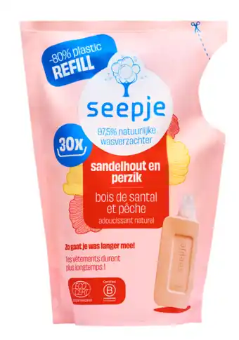 De Online Drogist Seepje Wasverzachter Sandelhout Perzik Navulling 750ML aanbieding