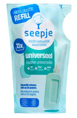 De Online Drogist Seepje Wasmiddel Universeel Navulling 1LT aanbieding