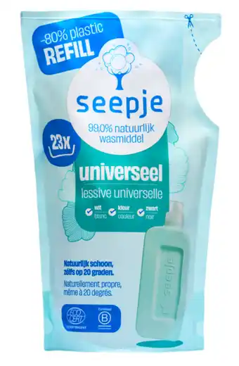 De Online Drogist Seepje Wasmiddel Universeel Navulling 1LT aanbieding