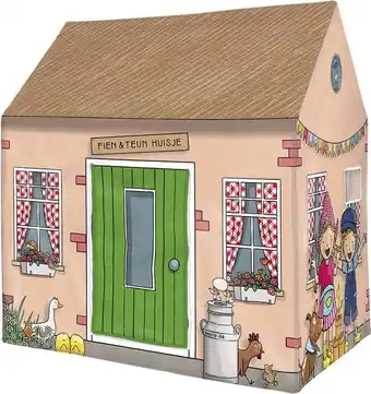 Intratuin Bambolino Toys speeltent Fien & Teun beige 95 x 72 x 102 cm aanbieding
