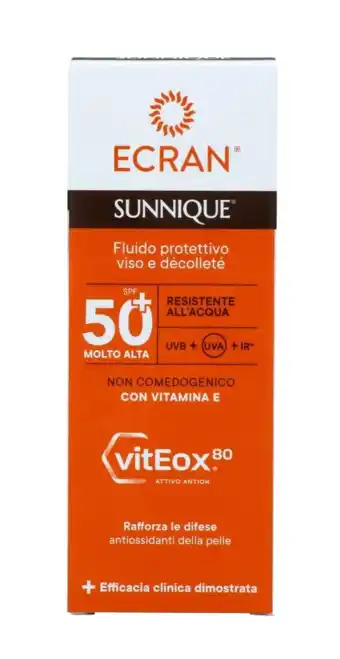 De Online Drogist Ecran Sunnique Gezicht & Decolleté Zonnebrandcrème SPF50 50ML aanbieding