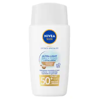 De Online Drogist Nivea Sun Ultra Light Daily Fluide Medium Tinted Spf 50+ 40ML aanbieding