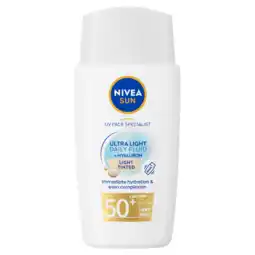 De Online Drogist Nivea Sun Ultra Light Daily Fluide Light Tinted Spf 50+ 40ML aanbieding