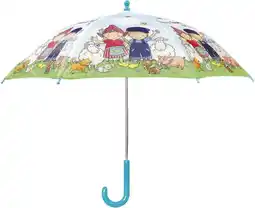 Intratuin Bambolino Toys paraplu Fien & Teun blauw / groen D 66 H 58 cm aanbieding