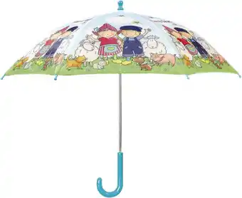Intratuin Bambolino Toys paraplu Fien & Teun blauw / groen D 66 H 58 cm aanbieding