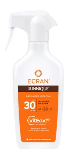 De Online Drogist Ecran Sunnique Zonnebrand Melk Spray SPF30 270ML aanbieding