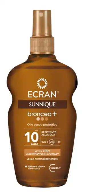 De Online Drogist Ecran Sunnique Broncea+ Olie SPF10 200ML aanbieding