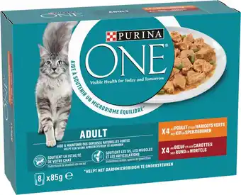 Intratuin Purina natvoer One adult kip 85 g 8 stuk aanbieding