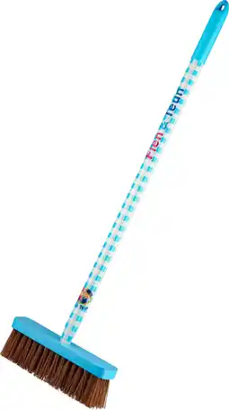 Intratuin Fien & Teun kinderbezem blauw 75 x 23 x 5 cm aanbieding