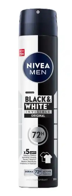 De Online Drogist Nivea Men Black & White Anti-transpirant Spray 200ML aanbieding