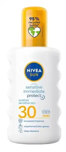 De Online Drogist Nivea Sun Sensitive Immediate Protect Zonnespray SPF30 200ML aanbieding