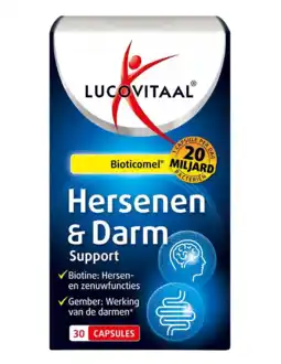 De Online Drogist Lucovitaal Hersenen & Darm Support Capsules 30CP aanbieding