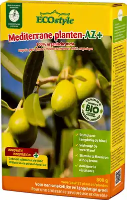 Intratuin Ecostyle organische mest mediterrane planten AZ 800 g aanbieding