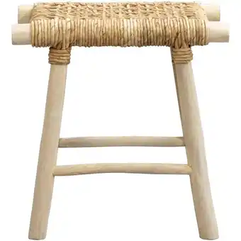 Leen Bakker Kruk Cita - naturel - 44x30x45 cm - Leen Bakker aanbieding