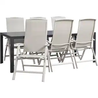 Leen Bakker Tuinset Savoie Cannes - zandkleur - 7-delig - 215 cm - Leen Bakker aanbieding