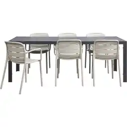 Leen Bakker Tuinset Savoie Nice - zand - 7-delig - 215 cm - Leen Bakker aanbieding