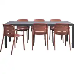 Leen Bakker Tuinset Savoie Nice - terracotta - 7-delig - 215 cm - Leen Bakker aanbieding
