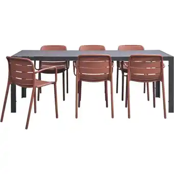 Leen Bakker Tuinset Savoie Nice - terracotta - 7-delig - 215 cm - Leen Bakker aanbieding