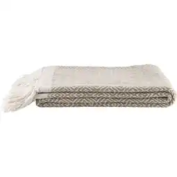 Leen Bakker Plaid Karst - zand - 130x170 cm - Leen Bakker aanbieding
