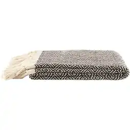 Leen Bakker Plaid Karst - zwart - 130x170 cm - Leen Bakker aanbieding