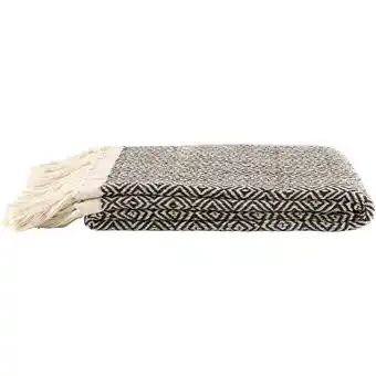 Leen Bakker Plaid Karst - zwart - 130x170 cm - Leen Bakker aanbieding