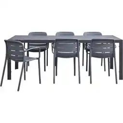 Leen Bakker Tuinset Savoie Nice - antraciet - 7-delig - 215 cm - Leen Bakker aanbieding