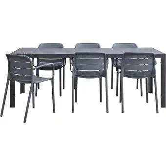 Leen Bakker Tuinset Savoie Nice - antraciet - 7-delig - 215 cm - Leen Bakker aanbieding