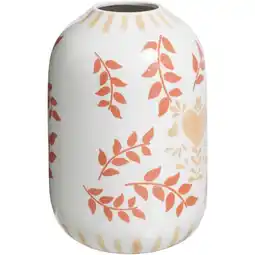 Leen Bakker Vaas Cherie - off-white - keramiek - 25xØ16 cm - Leen Bakker aanbieding