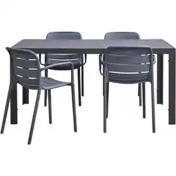 Leen Bakker Tuinset Savoie Nice - antraciet - 5-delig - 160 cm - Leen Bakker aanbieding
