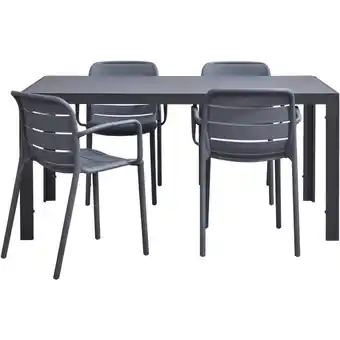 Leen Bakker Tuinset Savoie Nice - antraciet - 5-delig - 160 cm - Leen Bakker aanbieding