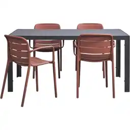 Leen Bakker Tuinset Savoie Nice - terracotta - 5-delig - 160 cm - Leen Bakker aanbieding