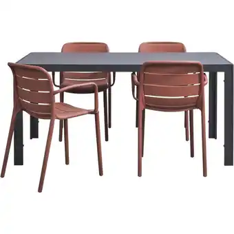 Leen Bakker Tuinset Savoie Nice - terracotta - 5-delig - 160 cm - Leen Bakker aanbieding