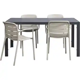 Leen Bakker Tuinset Savoie Nice - zand - 5-delig - 160 cm - Leen Bakker aanbieding