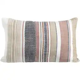 Leen Bakker Sierkussen Thomas - zand/donkerrood - 40x60 cm - Leen Bakker aanbieding