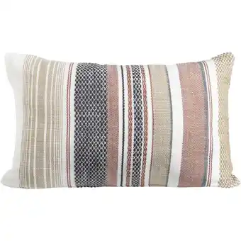 Leen Bakker Sierkussen Thomas - zand/donkerrood - 40x60 cm - Leen Bakker aanbieding