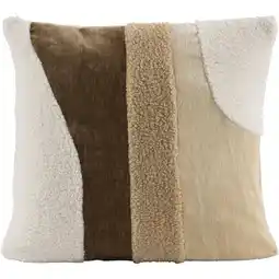 Leen Bakker Sierkussen Brent - beige/bruin - 45x45 cm - Leen Bakker aanbieding