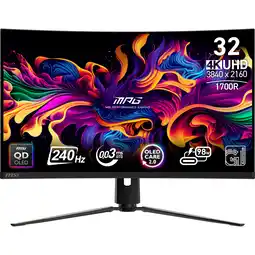 MediaMarkt MSI Mpg 321curx Qd-oled - 31.5 Inch 3840 X 2160 (ultra Hd 4k) 0.03 Ms 240 Hz aanbieding