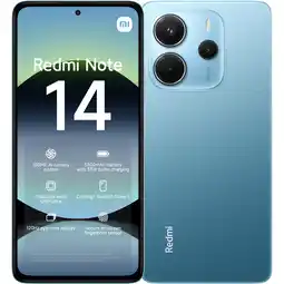 MediaMarkt XIAOMI Note 14 - 4G - 128 GB - Blauw + Buds 6 Lite Zwart - 128 GB Blauw aanbieding